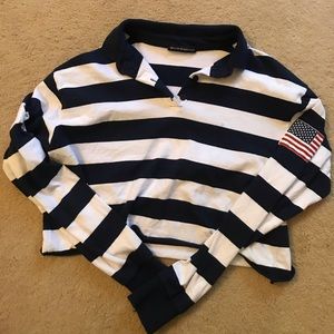 Brandy Melville Long Sleeve Cropped Striped Tee